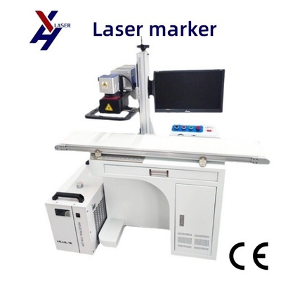 20W 30W 50W 100W Otomatik Kabine Fiber Lazer İşaretleme Gravür Makinesi Taşıyıcı Kemeri ile