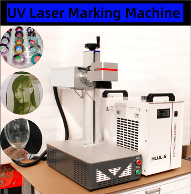 Çok fonksiyonel UV Lazer İşaretleyici Wtih Su Soğutucu Cam Ahşap Akrilik Deri için