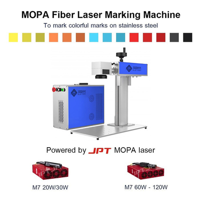 50W 100W 3D Mopa Metal Derin gravür için Renkli Lazer İşaretleme Makinesi