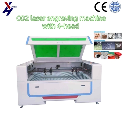 130W 150W CO2 Lazer Kesici ve Kazıyıcı, Akrilik MDF Cam İçin 4 Kafa